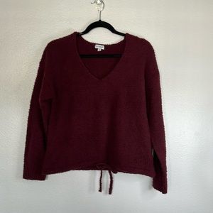 EUC Olivia Sky Maroon Wine Red Soft Plush Pull Over Sweater sz M
